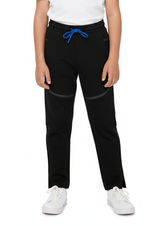 Kids Tech Fleece Performance Joggers Trouser - Black with Blue Drawstring - Smgarment's